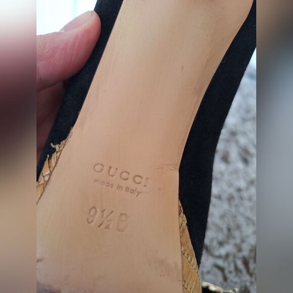 Gucci black suede heel flats size 9.5 - Picture 13 of 14